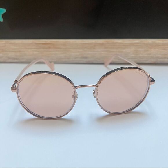 Moncler MLO146-F SUNGLASSES Peach Pink / Rose Lenses MSRP $449